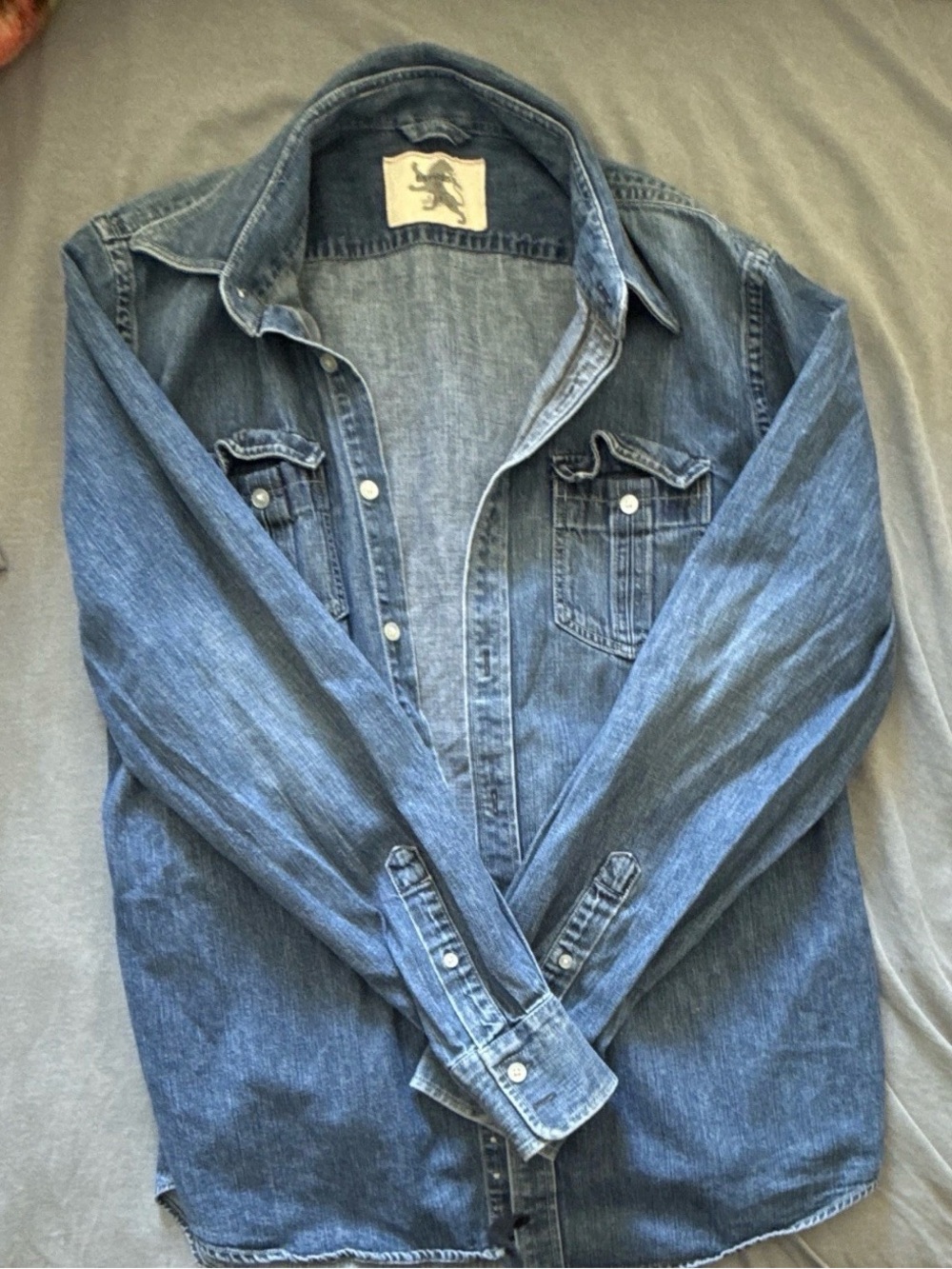 Men's Denim Button-Up Shirt - Blue
